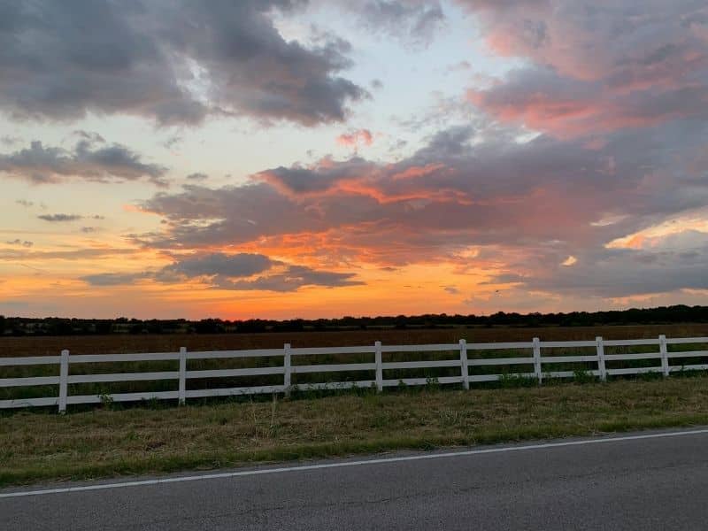 Vibrant Texas Sunset Over Pastureland